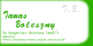 tamas boleszny business card